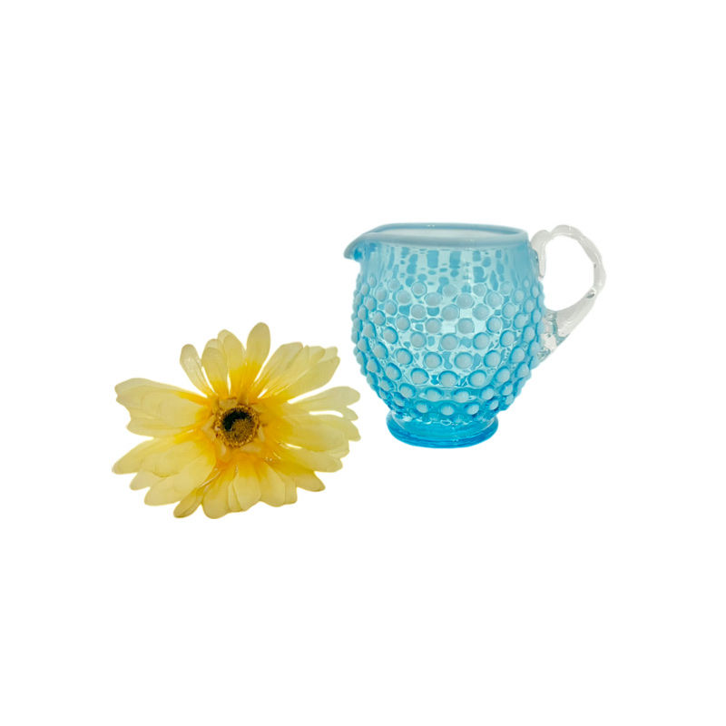Vintage Fenton Hobnail Blue Opalescent Creamer / 1960’s Fenton Blue Hobnail Crea