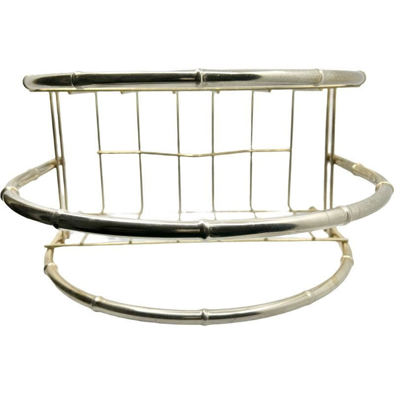 Thumbnail: Vintage Mid-Century Modern Brass Bamboo Design Magazine Rack / MCM Magazine Rack