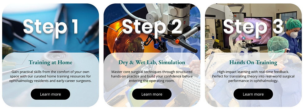 3 Step surgical approach for surgical training.