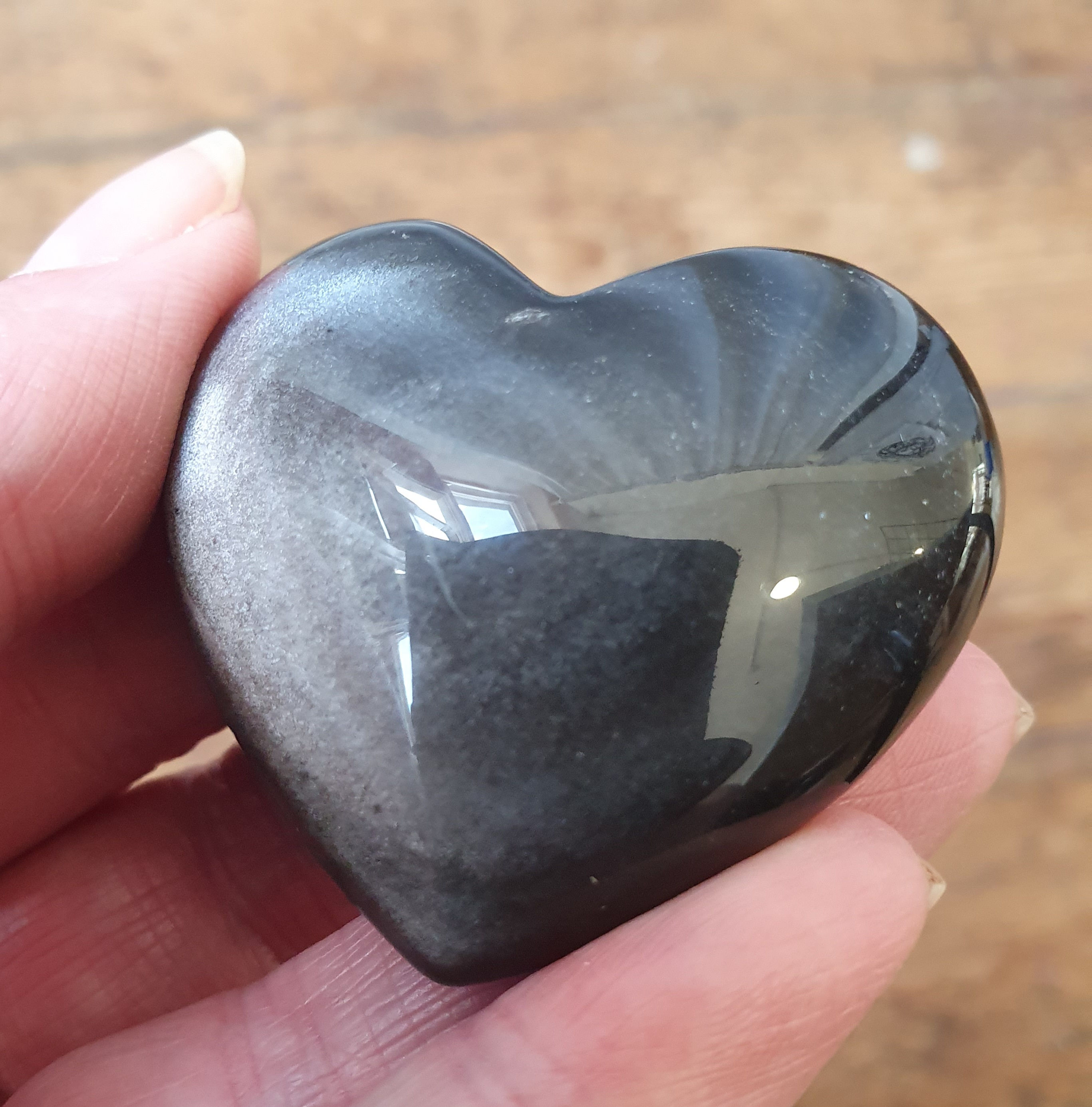 Silver Sheen Obsidian Heart