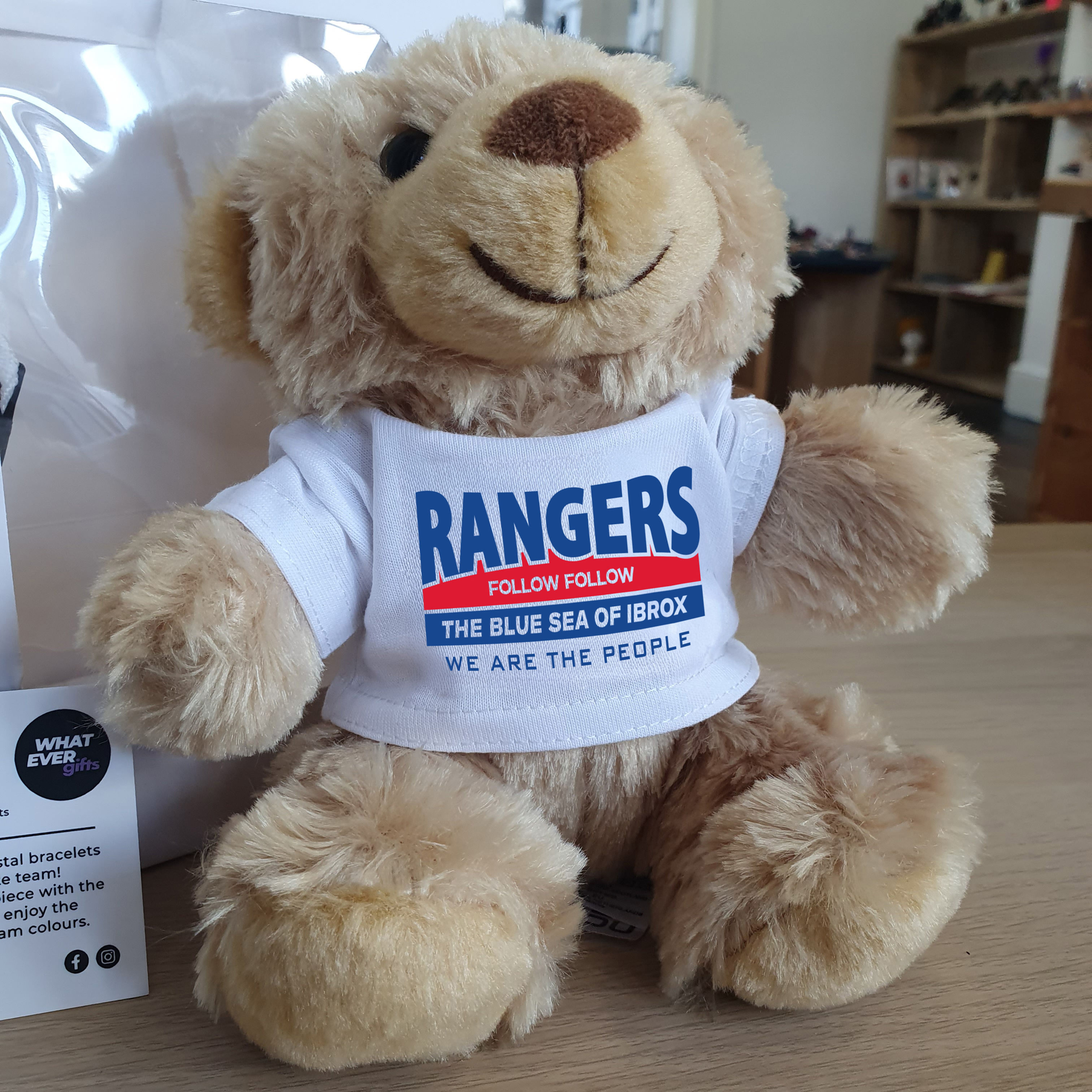 Glasgow Rangers Personalised Brown Teddy Bear