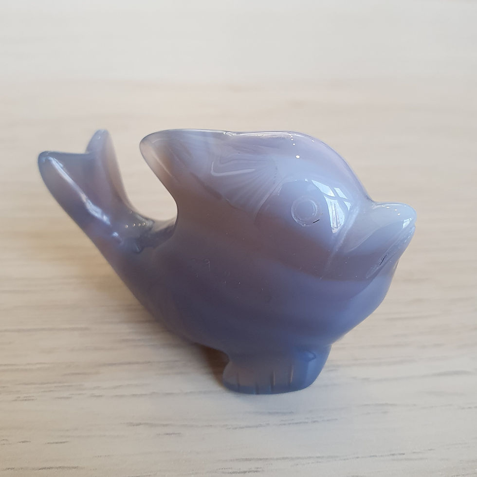 Thumbnail: Grey Agate Druzy Dolphin