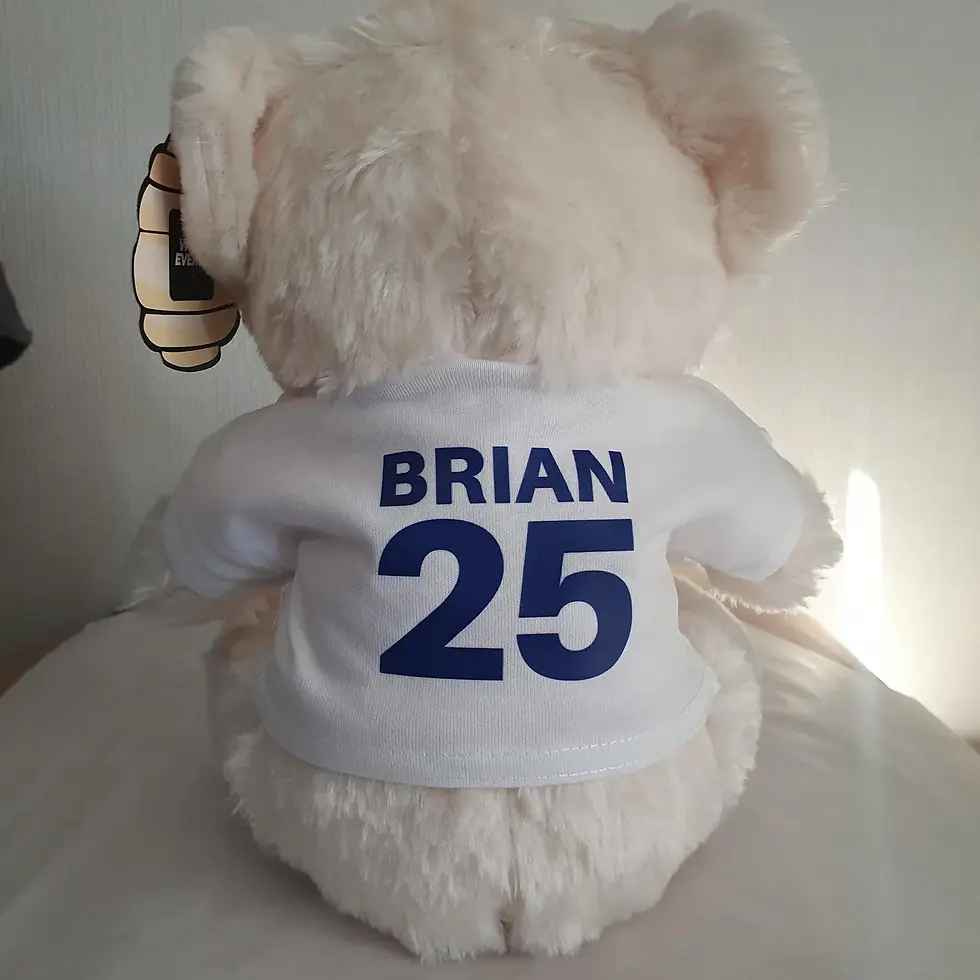 Thumbnail: Marching On To Wembley Personalised White Teddy Bear