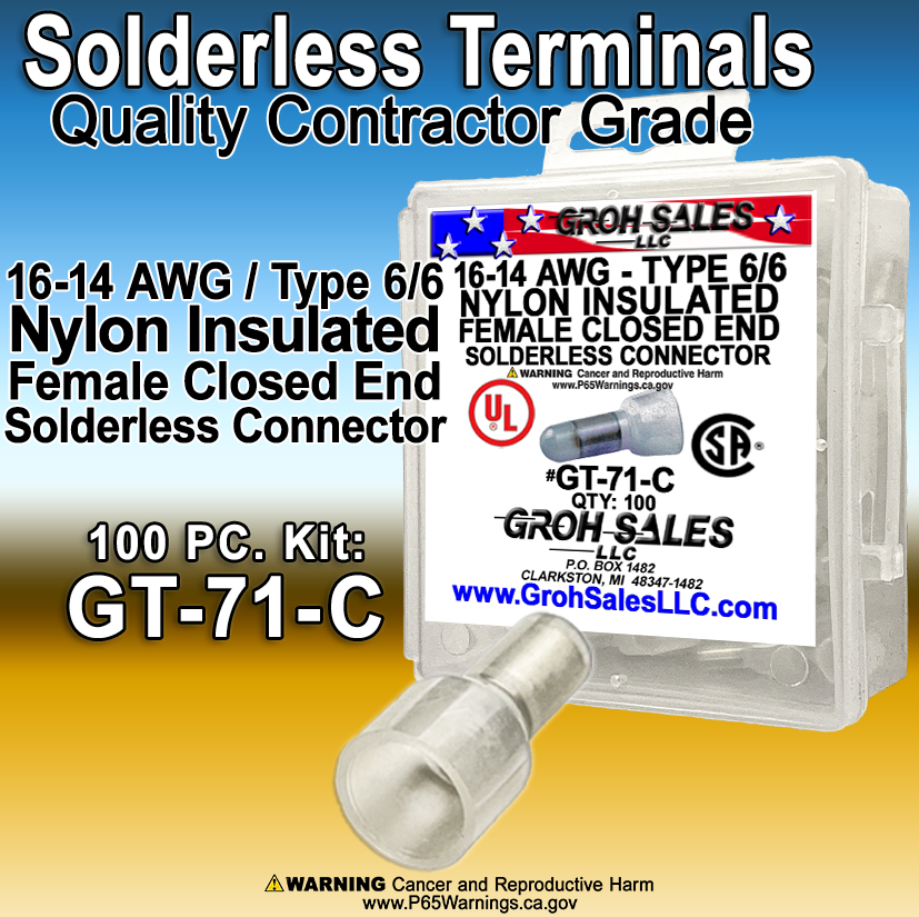 GT-71-C 16-14 AWG Closed End Connector