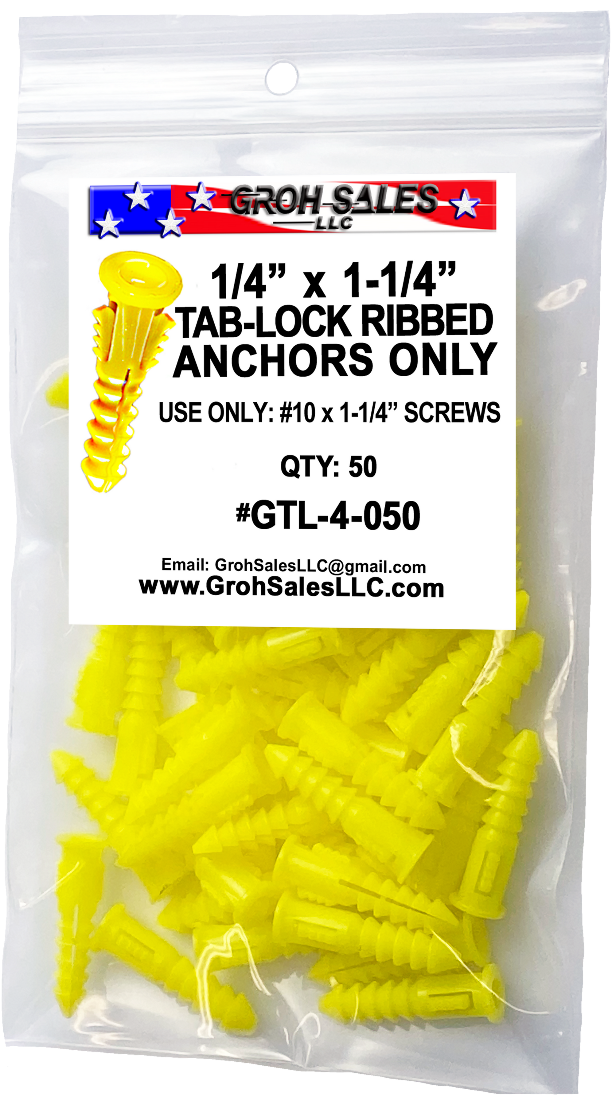 GTL-4-050 "TAB-LOCK" 50 Anchors Only