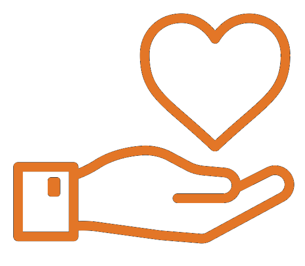 Hand with heart icon representing compassionate chiropractic care and expert support for your healing journey in Bel Air, MD.