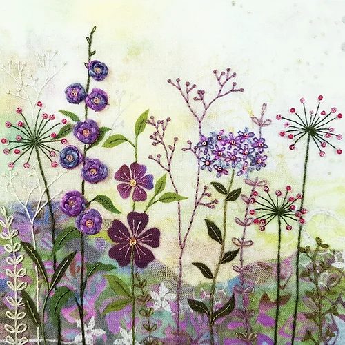 Purple Garden Hand Embroidery Kit