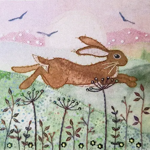 Leaping Hare Hand Embroidery Kit