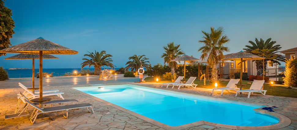 Villa Sapphire Lixouri beach and sea view weddings events families large groups