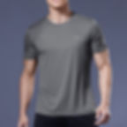 Man wearing a gray t-shirt