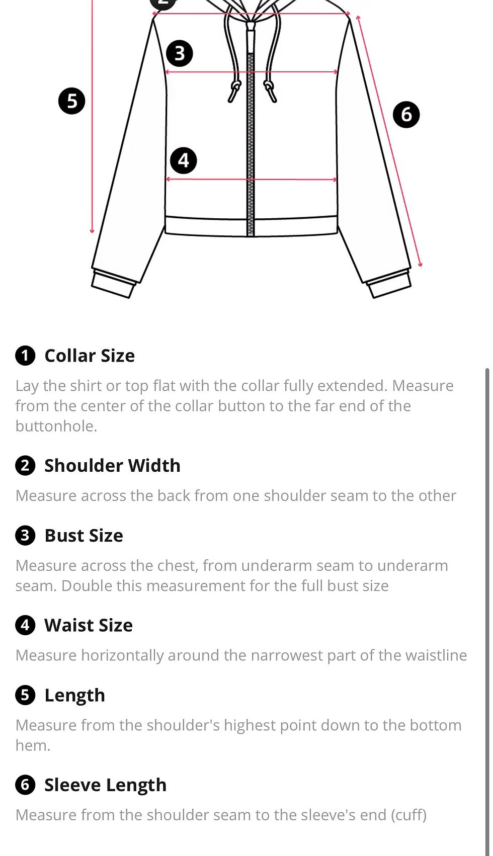 Thumbnail: Clothing measurement guide diagram