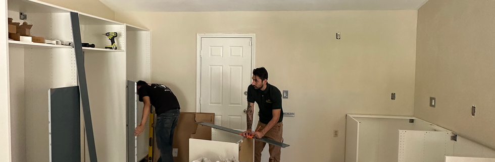 IKEA cabinets professionally assembled and wall mounted by Level Up Handyman in Las Vegas, NV