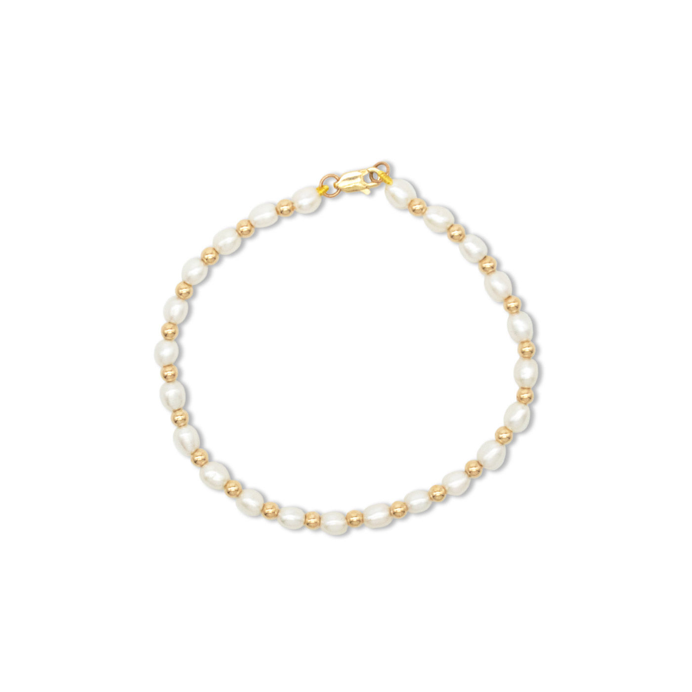 Pulsera de Perlas Naturales de Gota con Bolitas de Oro 14K