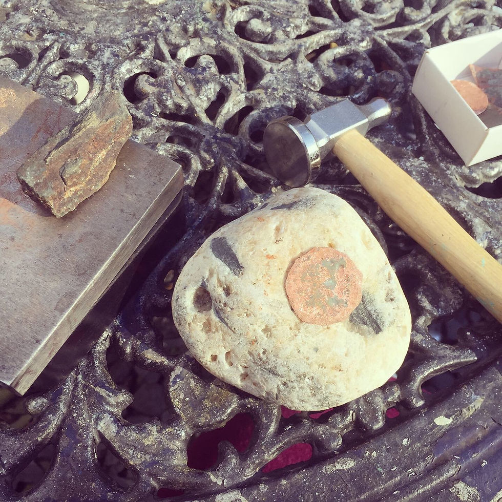 Melissa Hampson-Smith Texturing metals with stone