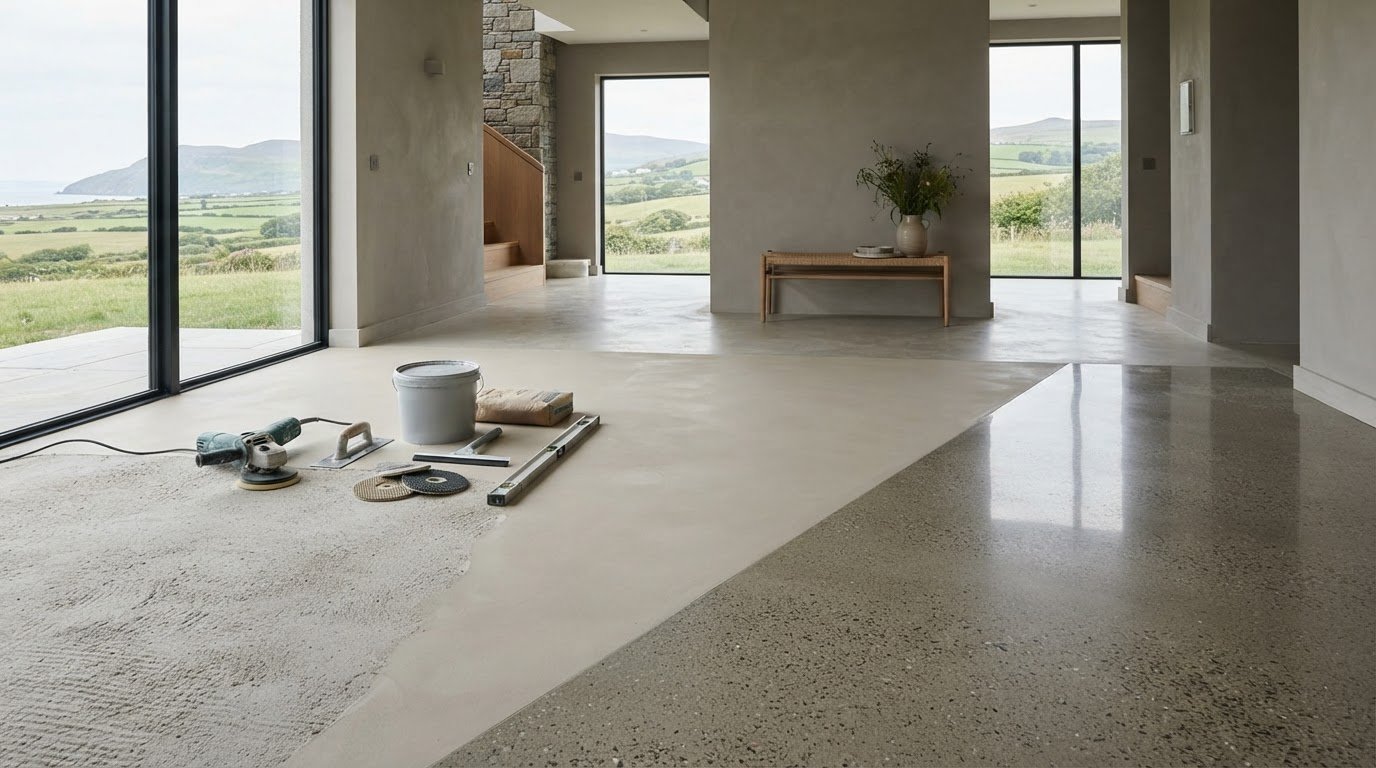 Concrete floor resurfacing in Cardiganshire for polished finishes