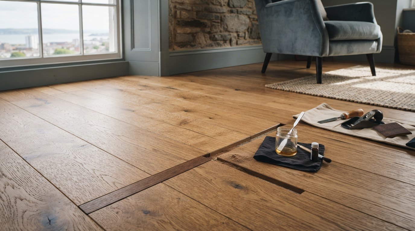 Floorboard gap filling in Swansea, with costs and finish explained