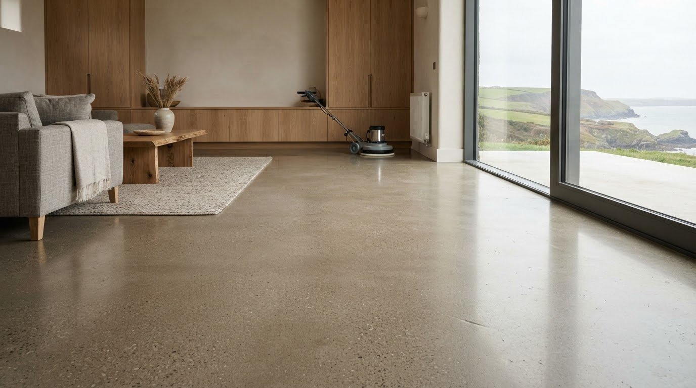 Domestic concrete floor polishing in Pembrokeshire