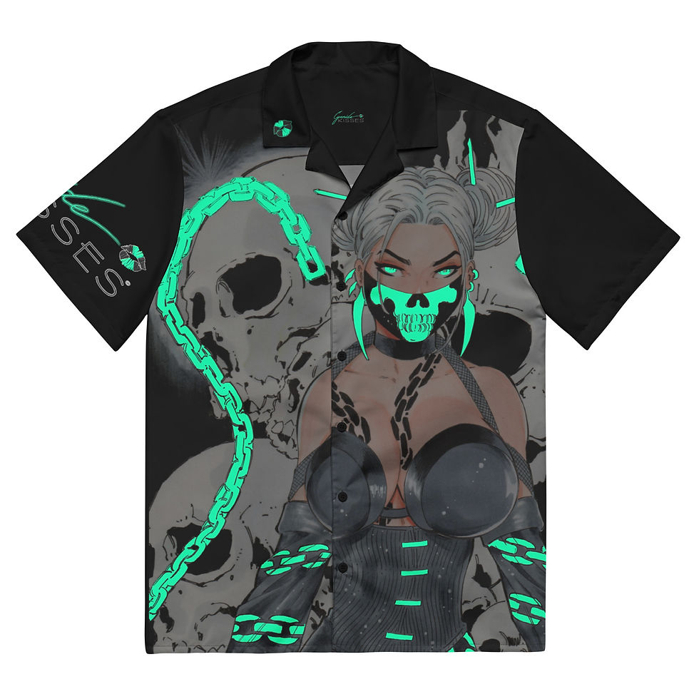GHOST IN THE DARK, Button Up Shirt, (Unisex)