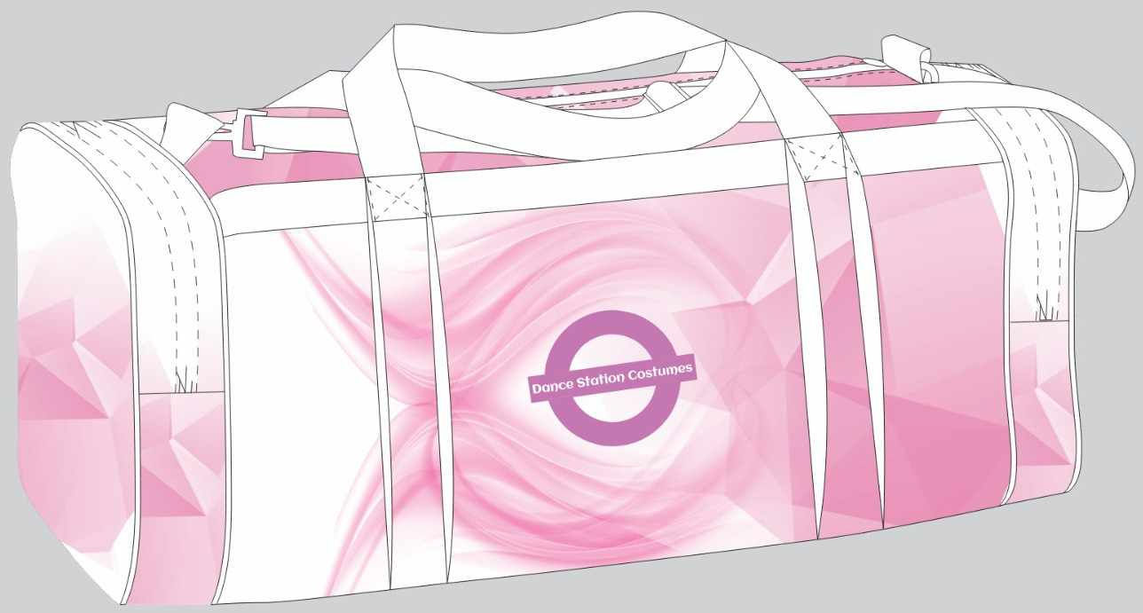 Sublimated duffle bag with logo and in your studio colors