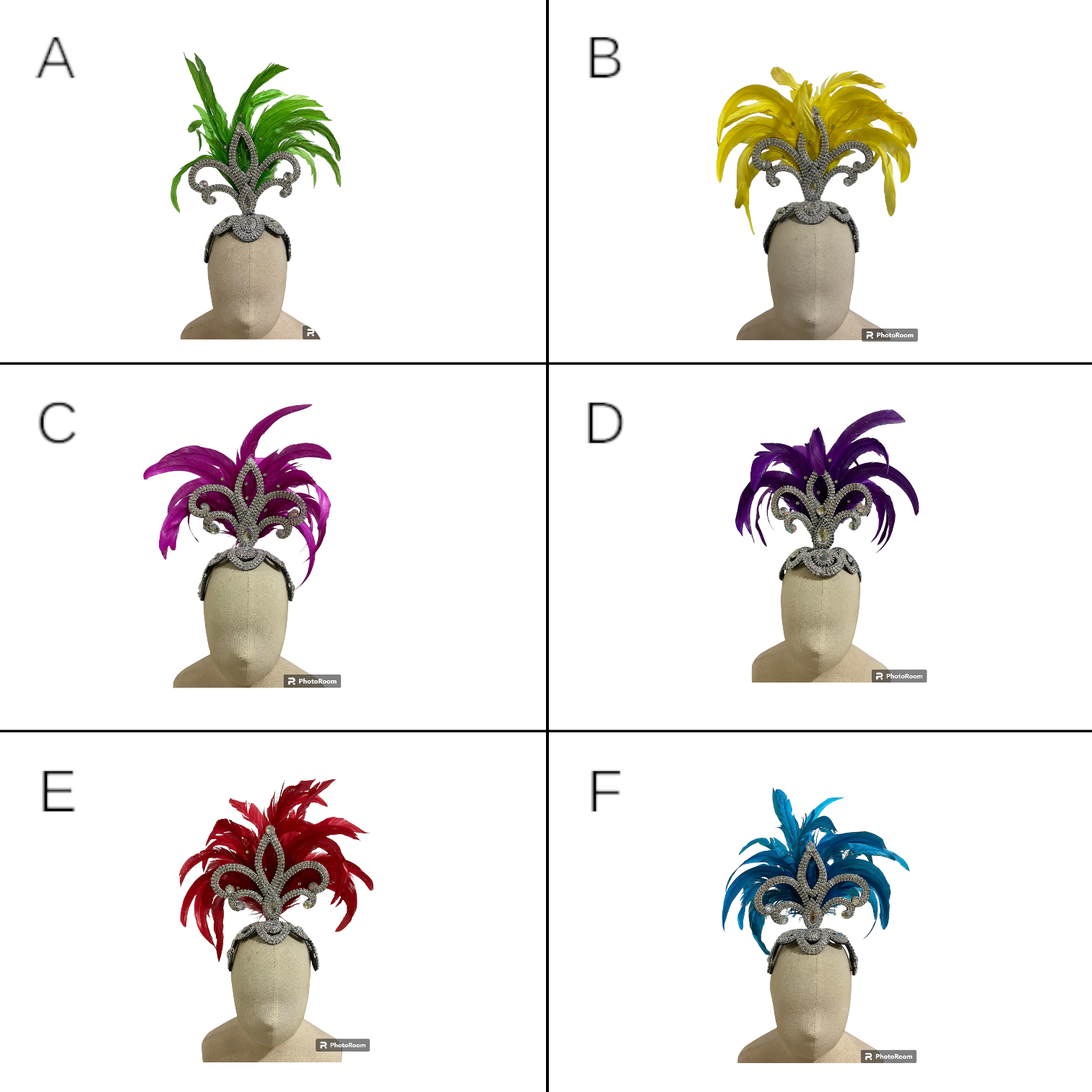 Fountain feathered headpieces.
