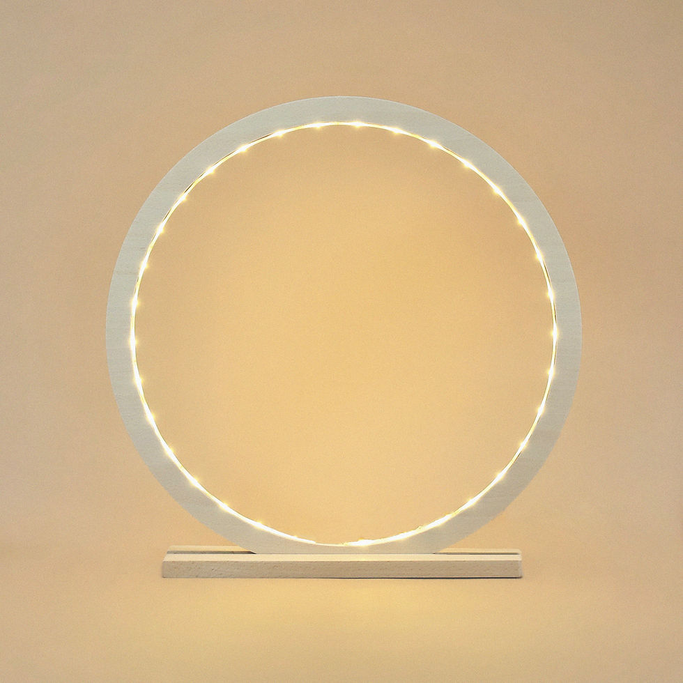 Miniature : ISABELLA - LAMPE CERCLE EN BOIS NATUREL