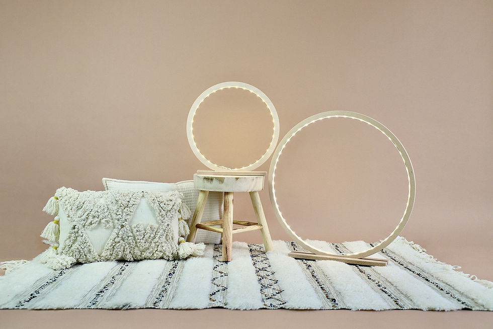 Miniature : ISABELLA - LAMPE CERCLE EN BOIS NATUREL