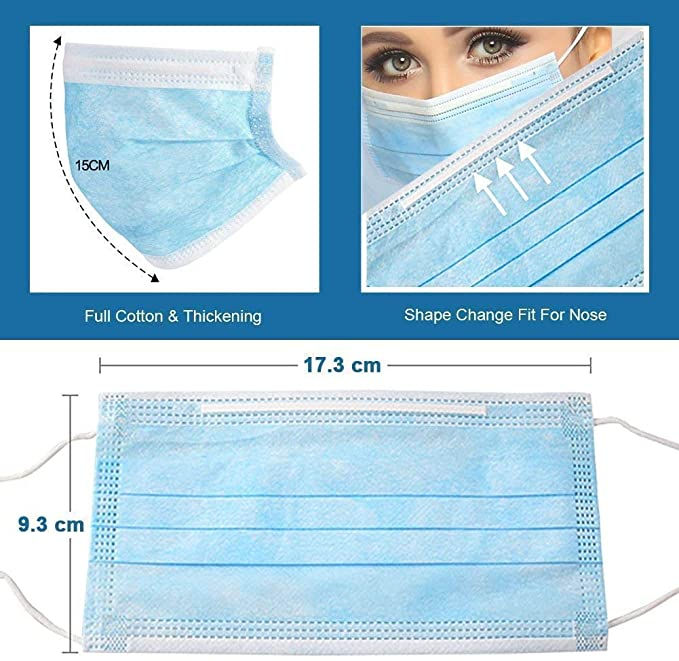 Thumbnail: Disposable Face Masks 3-Ply Filter 50 count