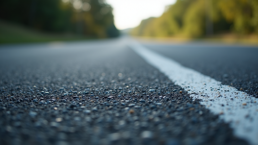 Close-up view of freshly repaired asphalt surface with a smooth finish