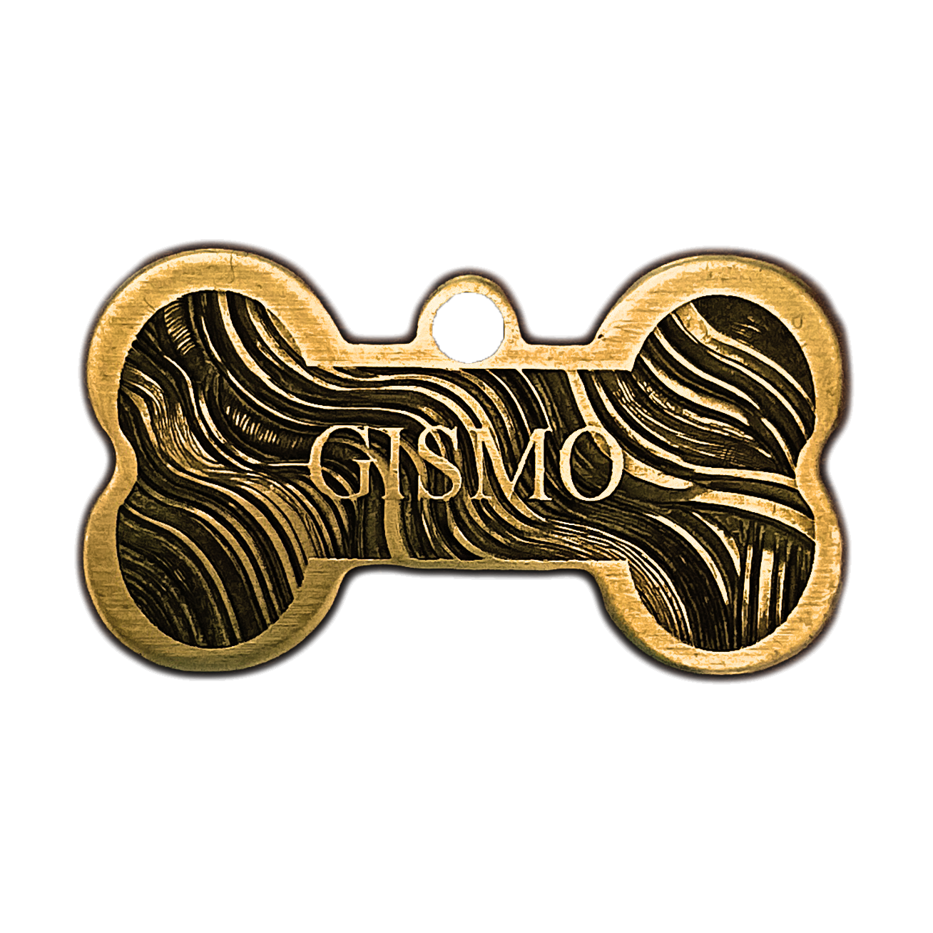 Depth Engraved Brass Bone Tag