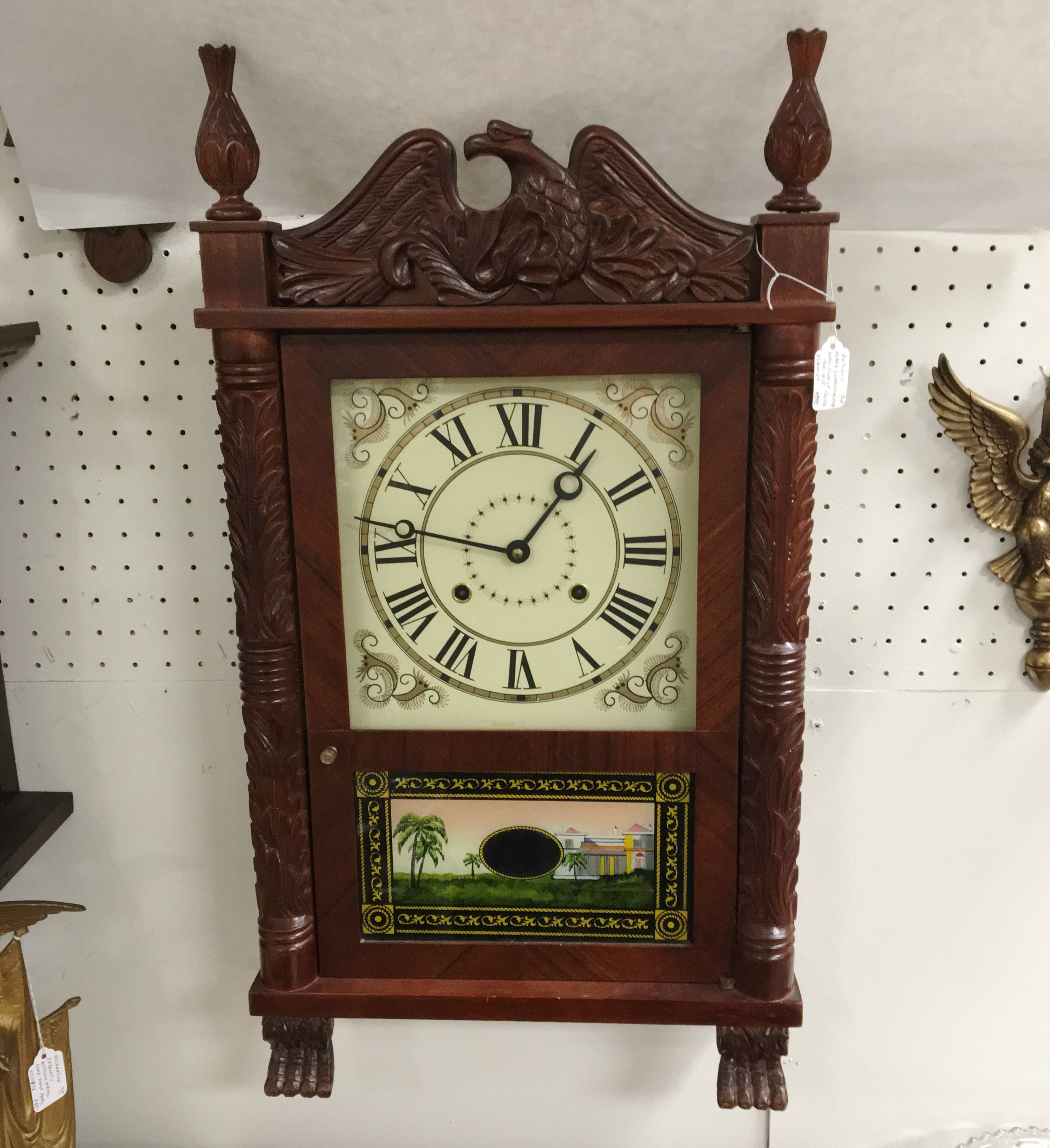 MARK LEAVENWORTH PILLAR & SCROLL CLOCK