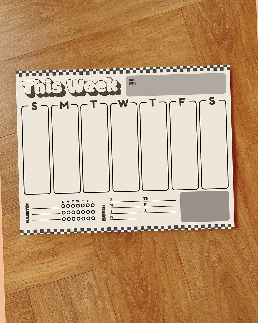 Weekly Agenda Notepad - Charcoal
