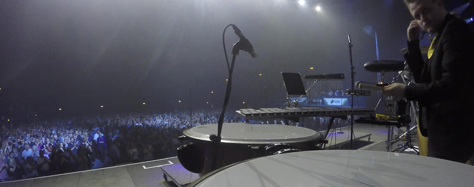 Dan paying on stage with the Drifters at Wembley Arena as prt of th Legends Live Tour