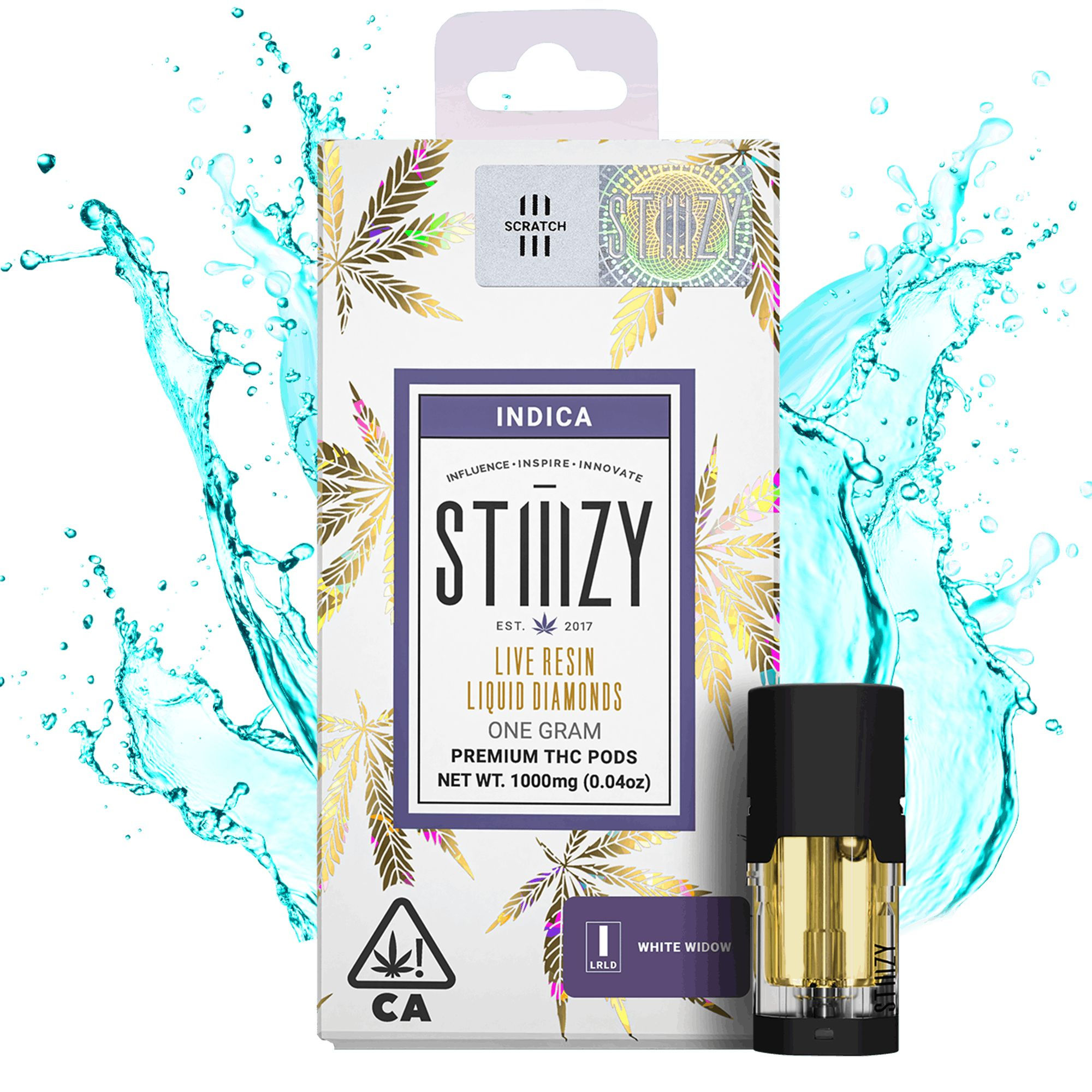 Stiiizy Pod Liquid Diamond Half Gram White Widow (H) .5g (85.171%THC