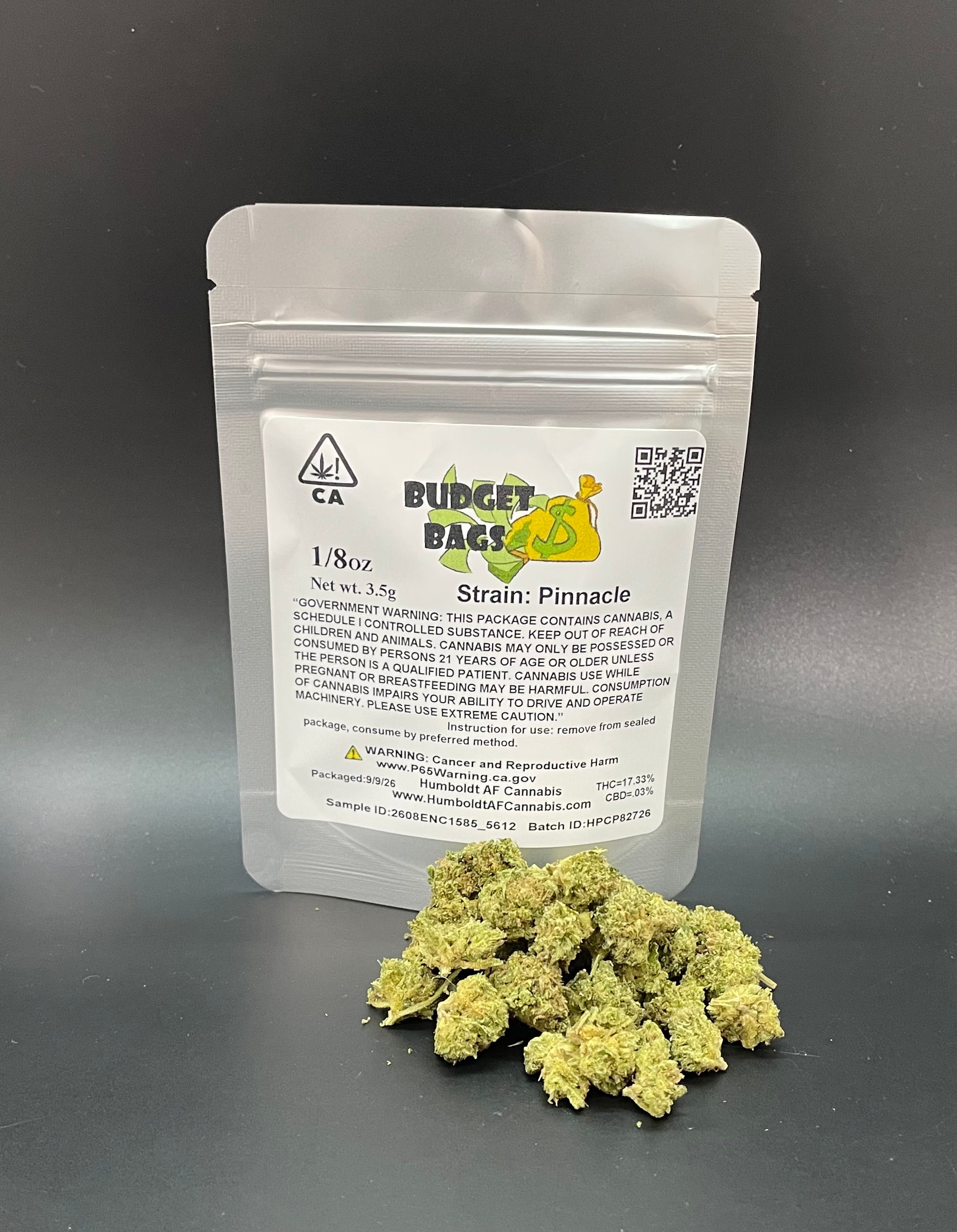 Budget Bag 1/8 Pinnalce (H) (17.33%THC) 3.5g