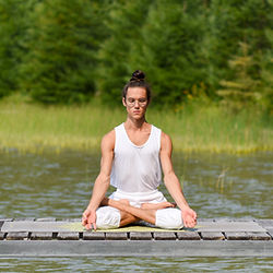 Dan de Groh teaching a private or group all levels yoga class lesson bringing strength and balance to the body and mind.