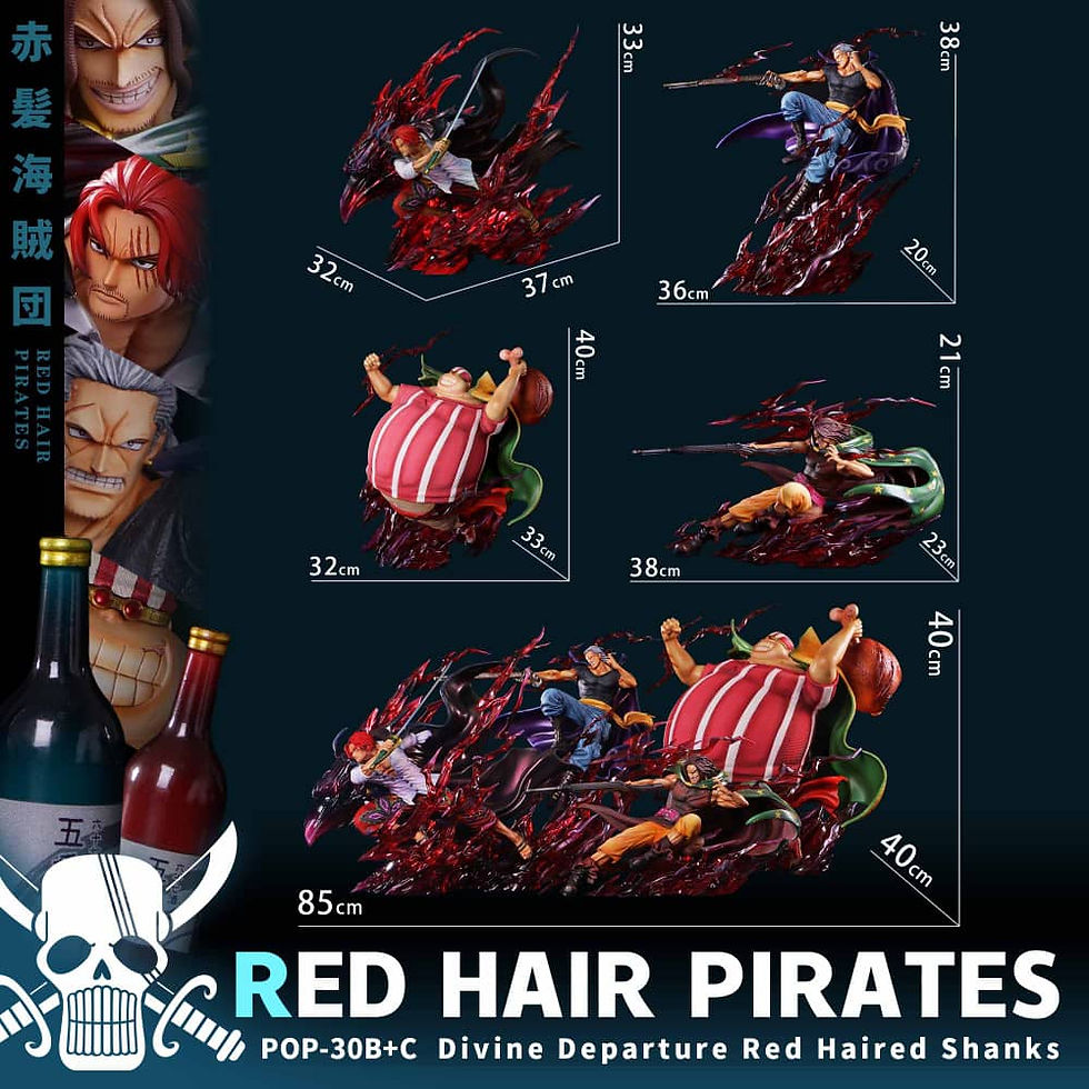 Divine Departure Shanks + Red Hair Pirates Members 3 man set GK Resin Statue