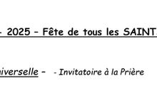 Prière Universelle - 1er et 2 novembre 2025