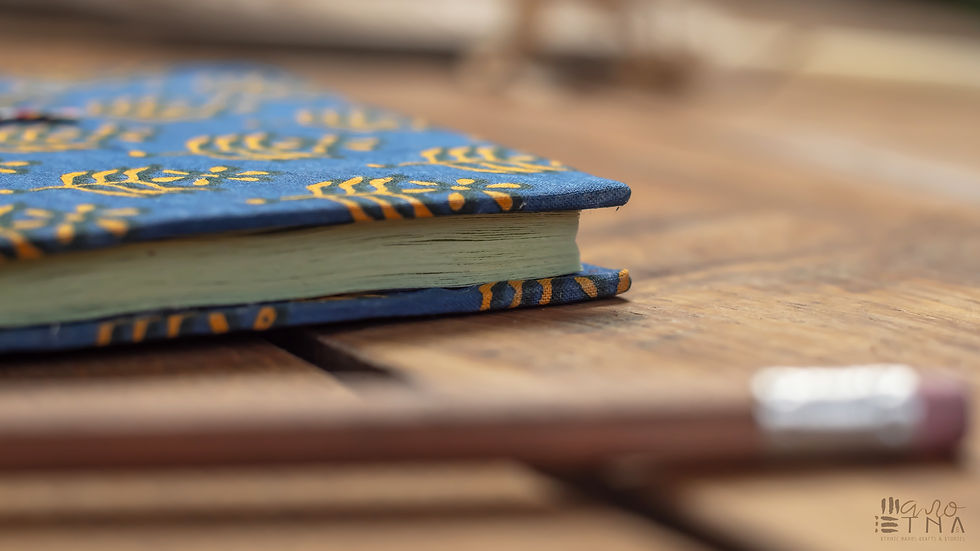 Thumbnail: Bagru Diary (recycled handmade paper)