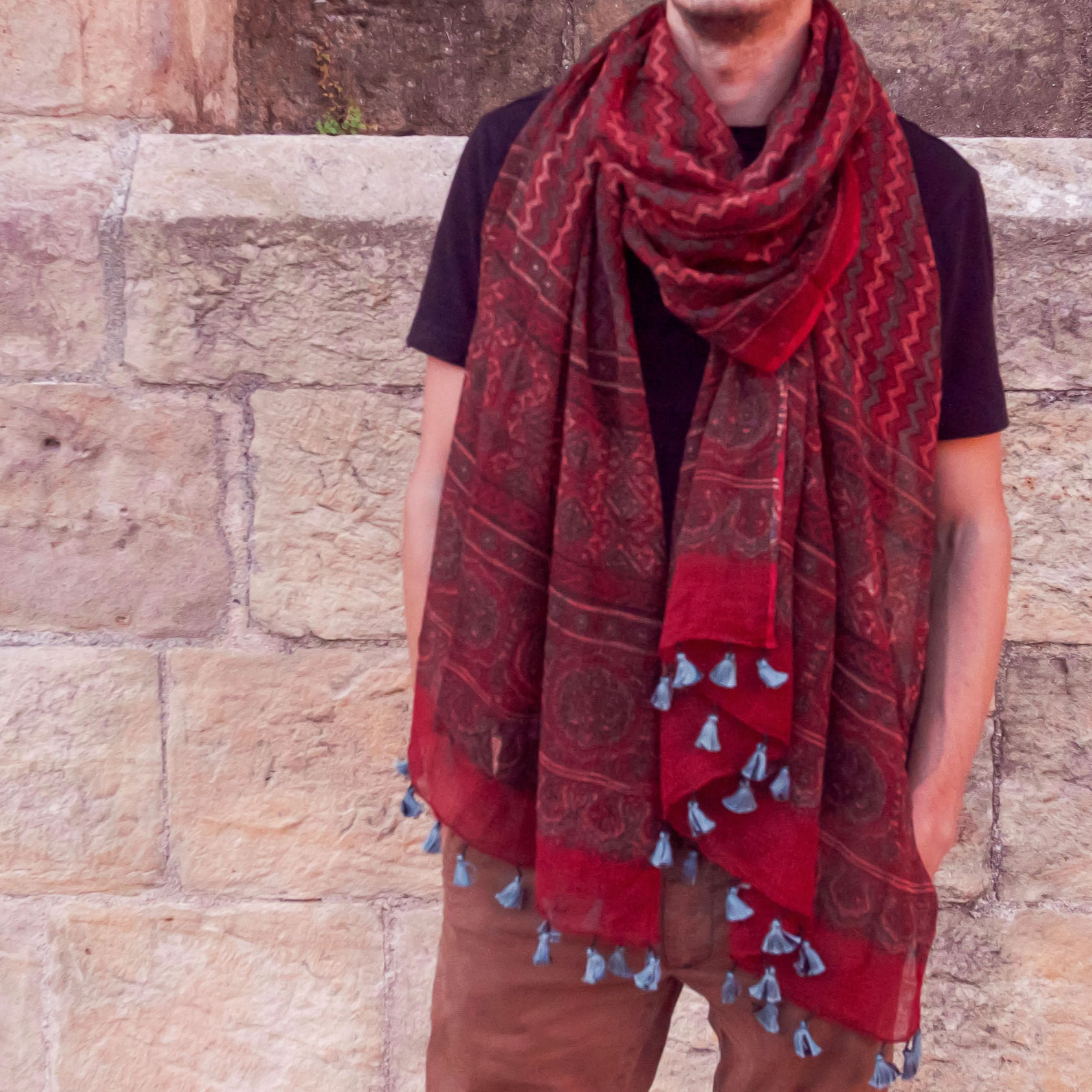 Dupatta Ajrakh Khadi