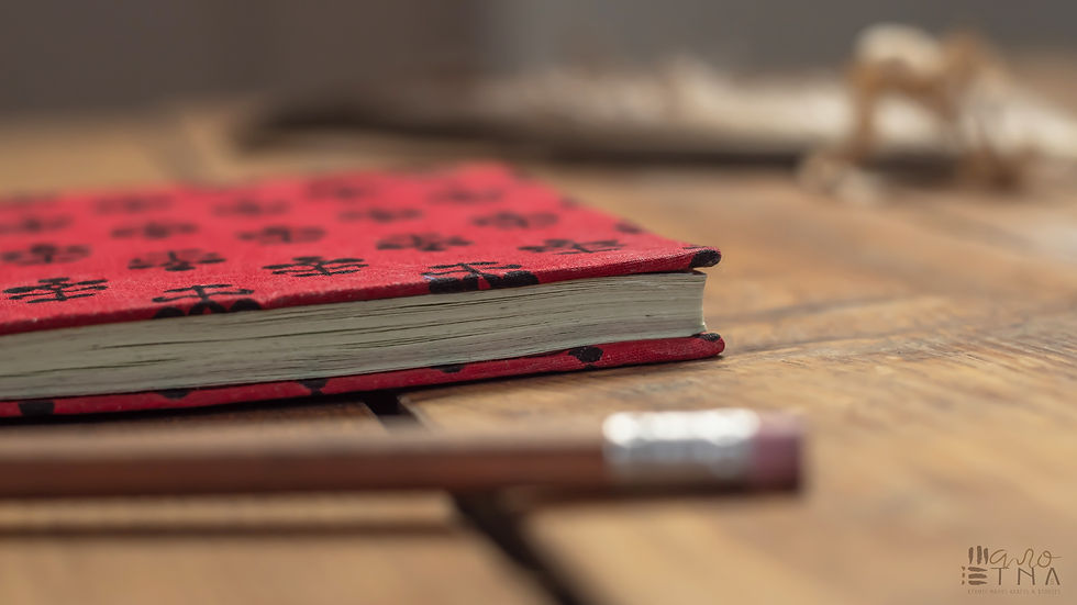 Thumbnail: Bagru Diary A5 (recycled handmade paper)