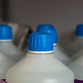 Bottles With Blue Caps