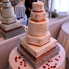 Edible Wedding Cake/Gown Lace, Stitching and Brooches