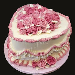 Vintage Lambeth birthday cake with buttercream frosting and roses. Basic cake decorating class 101 with Kathleen Lange of Confectionary Chalet
