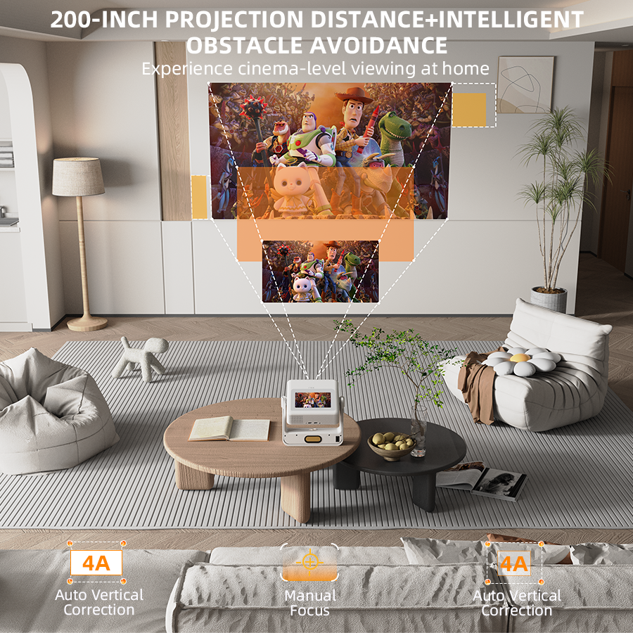 Thumbnail: XBJ Smart Touch Screen Portable Projector Support 4K Wifi 6 Bluetooth Auto Focus