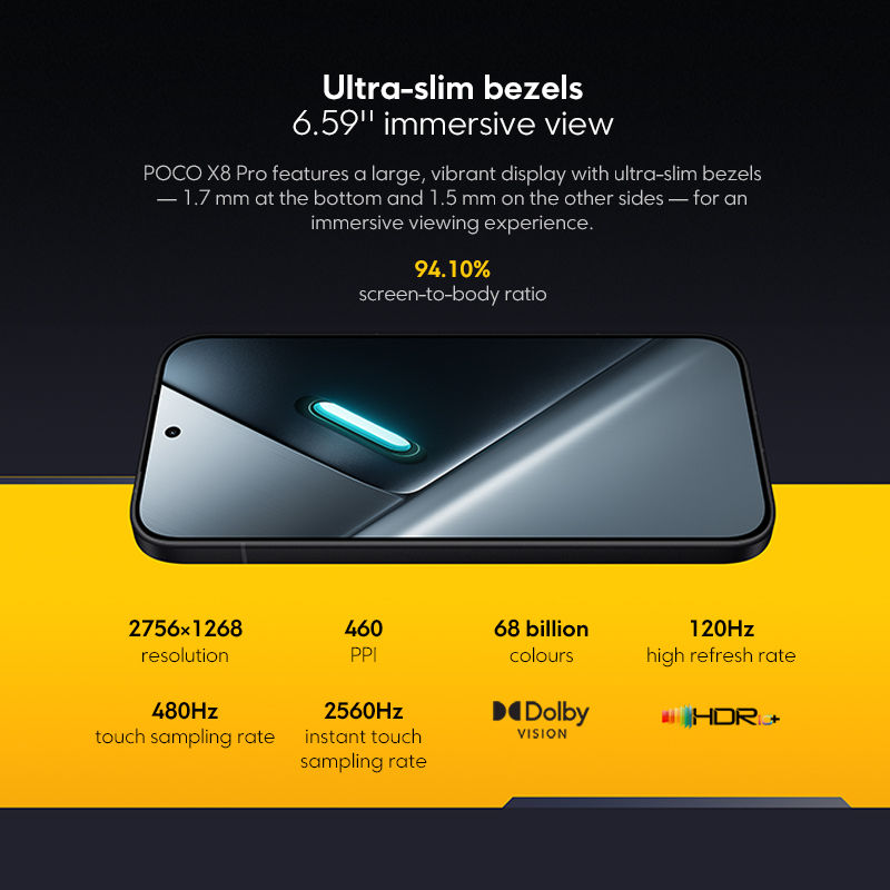 Thumbnail: Xiaomi POCO X8 Pro Global Version Smartphone 6.59" 1.5K 120Hz AMOLED display 50M
