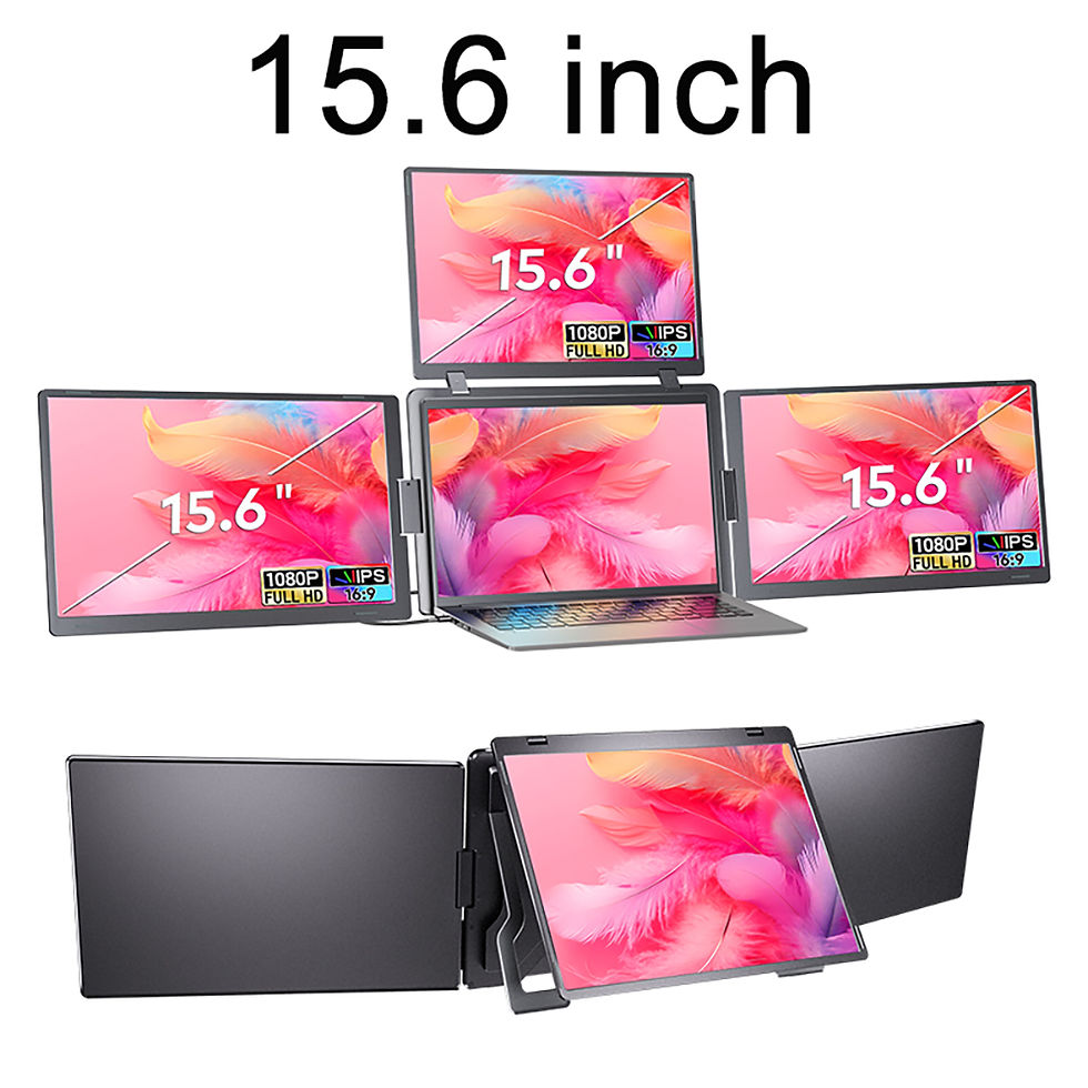 Thumbnail: Triple Screen Portable LCD Backlit Monitor FHD Display Secondary Screen Connecte