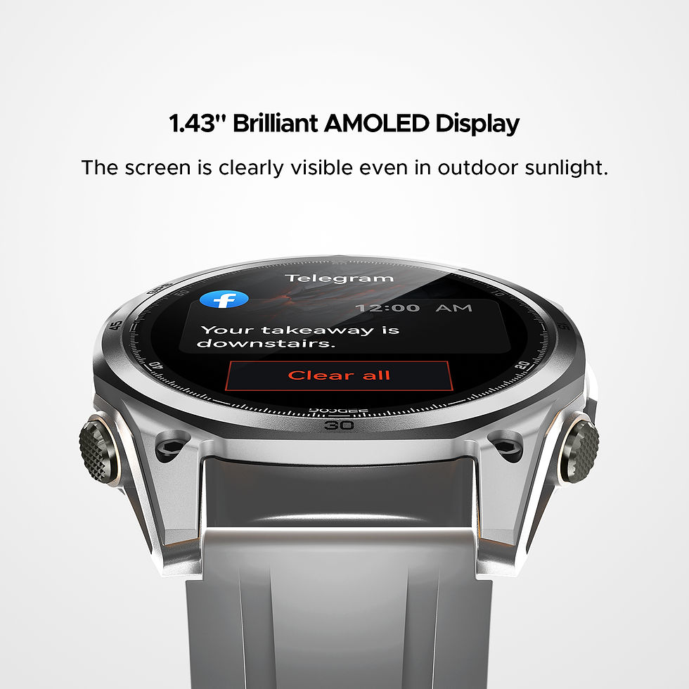 Thumbnail: DOOGEE Anywise W1 Smartwatch 1.43'' AMOLED 5ATM Waterproof GPS Bluetooth 5.3 Cal