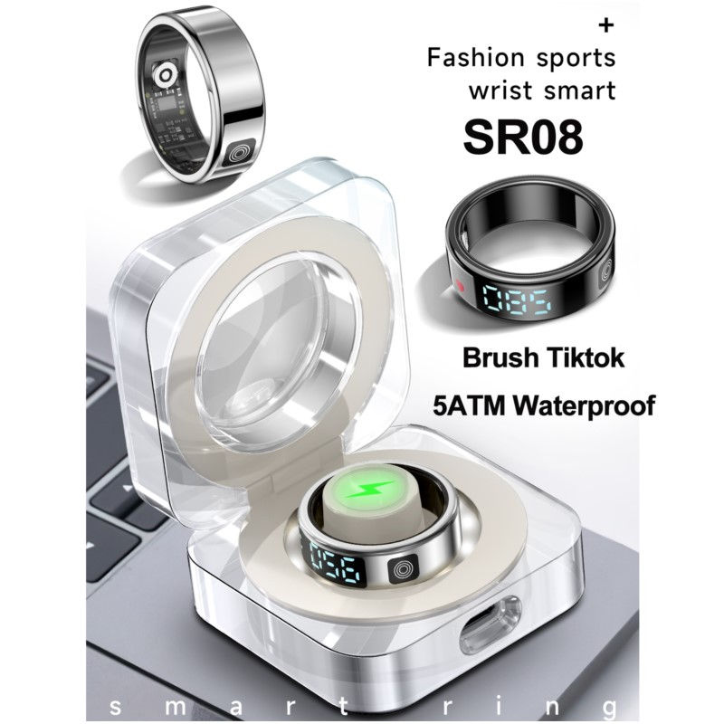Thumbnail: 2026 New Smart Ring Men Women LED Display Screen Heart Rate Blood Oxygen Monitor