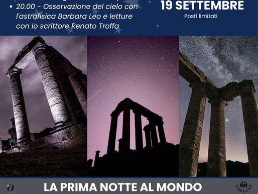Locandina dell’evento Parole e Stelle al Tempio di Antas del 19 settembre 2026