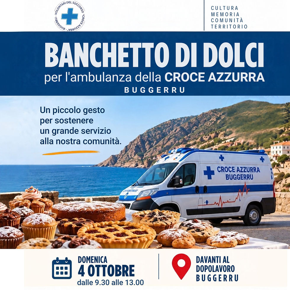 Buggerru sostiene la Croce Azzurra: un banchetto di dolci per l’ambulanza